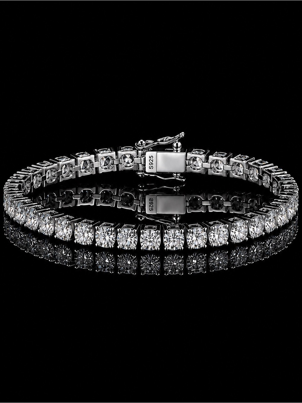925 Silver, 5.6CTW Moissanite Tennis Bracelet - 7.5”